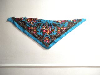 Mantón azul turquesa 70x70