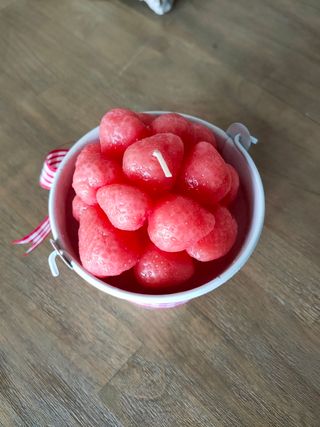 Vela fresas - Maceta metálica