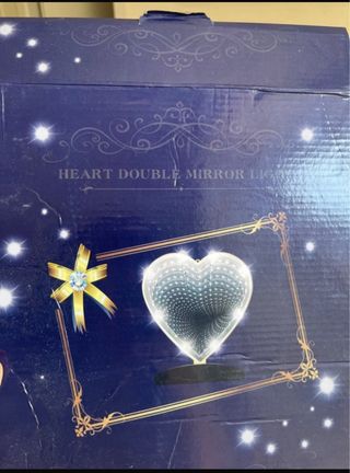 Doppio Specchio infrangibile  LED a Cuore Bianco