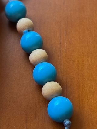 Portachiavi fatto a mano - blu e beige