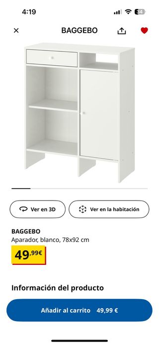 Aparador blanco IKEA Baggebo