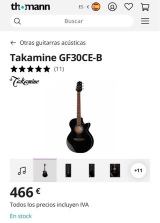 Guitarra Takamine GF30CE BLK