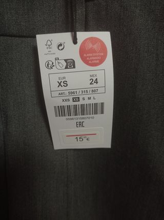 Falda Lefties Gris XS (34/6)