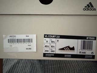 Zapatillas Adidas VL court 2.0 rojo granate 