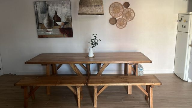 Mesa madera maciza - 8 comensales