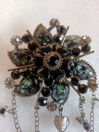 Spilla vintage fiori neri