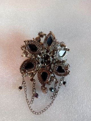 Spilla vintage fiori neri