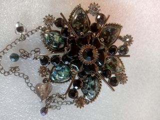 Spilla vintage fiori neri