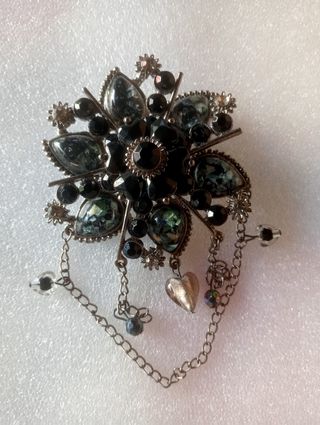 Spilla vintage fiori neri