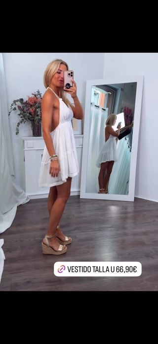 Vestido blanco ibicenco corto