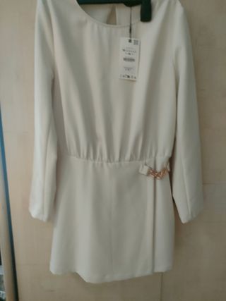 Mono Zara blanco c/cadena dorada - M