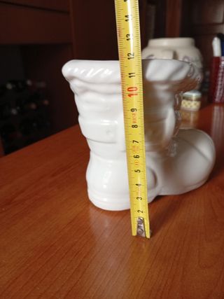 Jarrón bota cerámica blanco