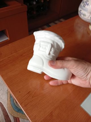 Jarrón bota cerámica blanco