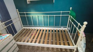 Cama blanca metal 90cm
