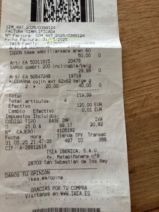 Sombrilla inclinable 200cm y base