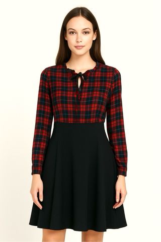 Vestido Tartan Rojo-Negro