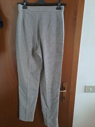 Pantaloni vintage L quadretti viscosa lino