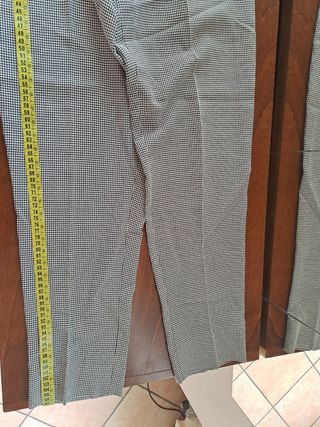 Pantaloni vintage L quadretti viscosa lino