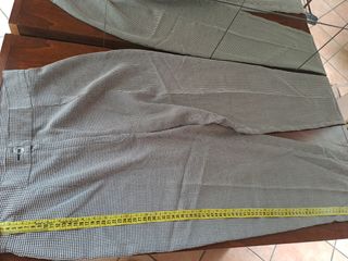Pantaloni vintage L quadretti viscosa lino