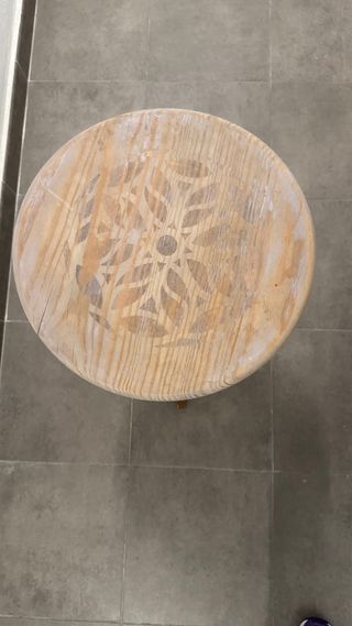 Mesa auxiliar madera restaurada