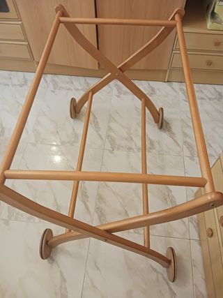 Minicuna madera ruedas bebé