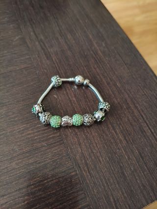 Pulsera verde plata
