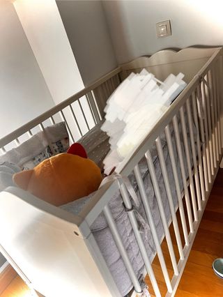 Cuna + colchón d bebé blanca - Ikea