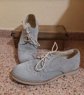 Zapatos comunión piel gris