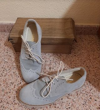 Zapatos comunión piel gris