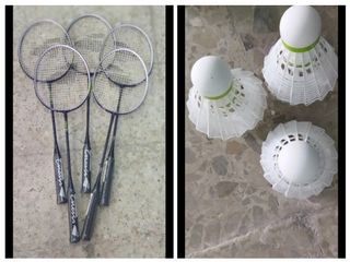 5 Raquetas bádminton y volantes