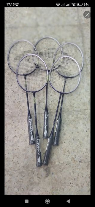 5 Raquetas bádminton y volantes