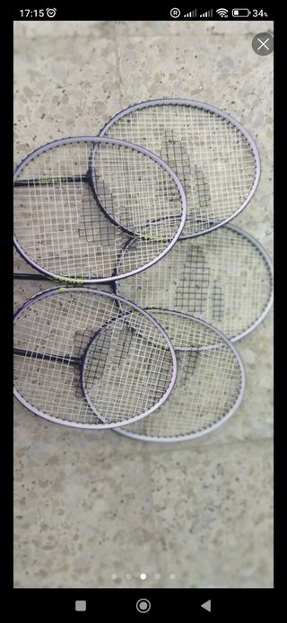 5 Raquetas bádminton y volantes