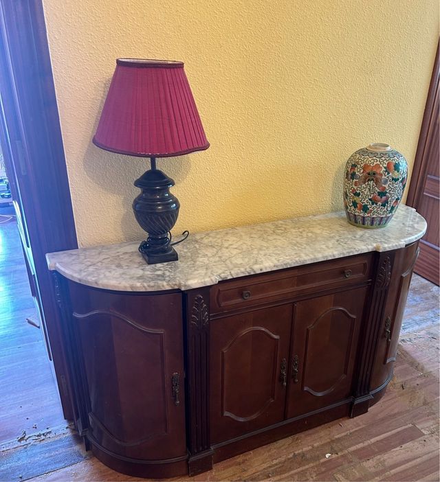 Taquillón madera mármol