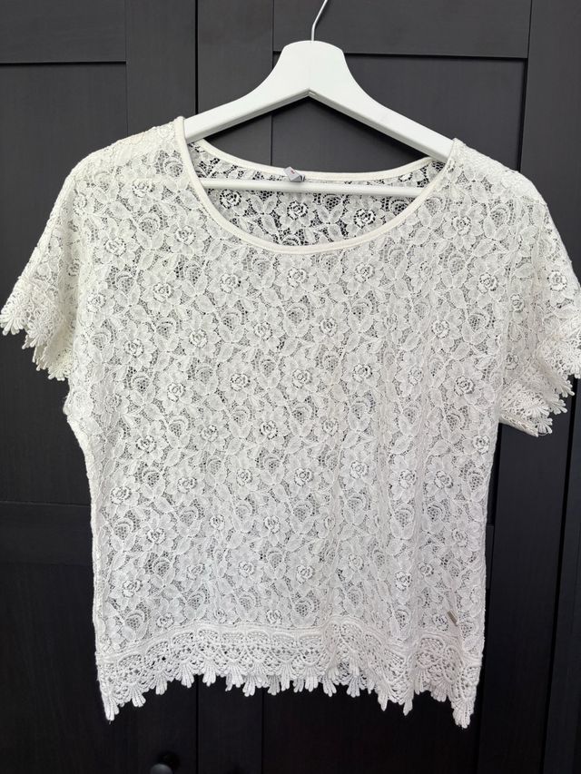 Blusa blanca Pepe Jeans - encaje