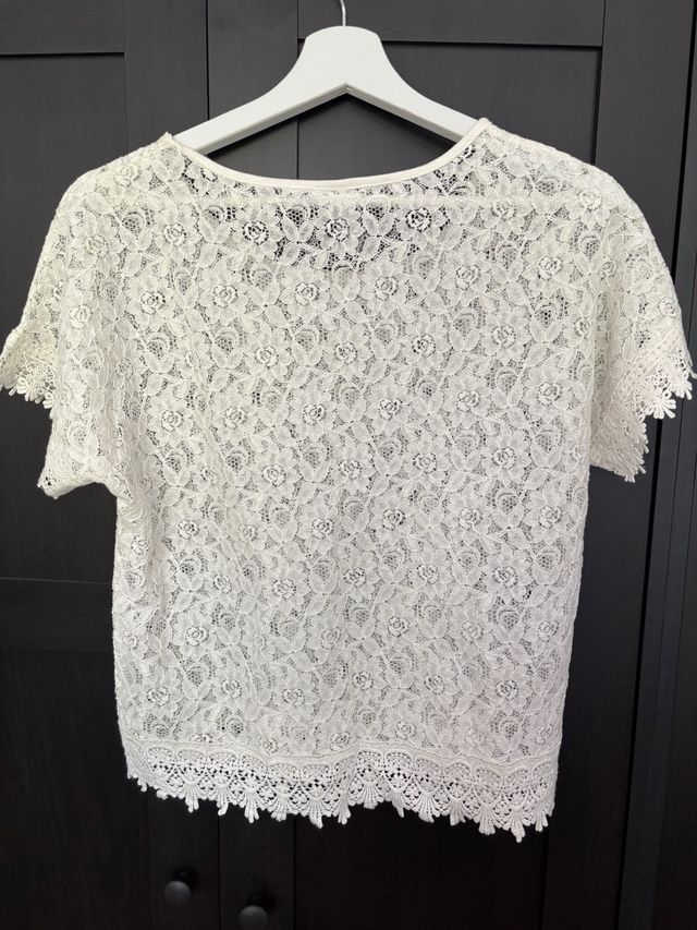 Blusa blanca Pepe Jeans - encaje
