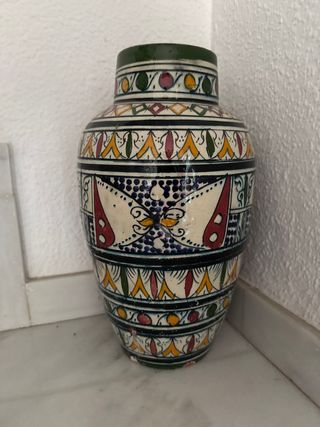 Jarrón cerámico multicolor