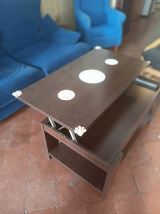 Mesa centro elevable marrón