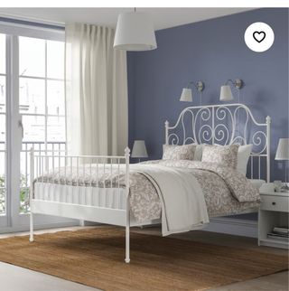 Estructura de cama completa  Ikea Metal Blanco 