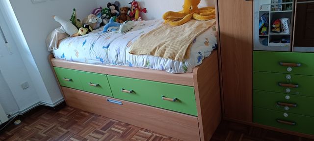 Cama nido infantil con cajones+mesilla gratis