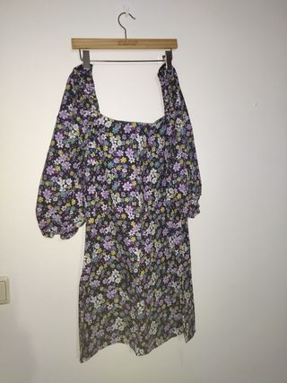Vestido flores - Negro, multicolor