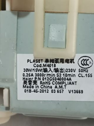 Bomba desagüe lavadora Haier