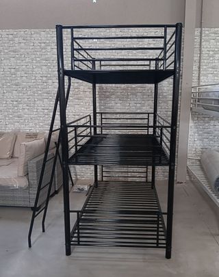 Litera Triple Metálica Negra