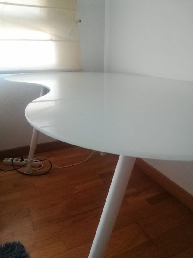 Mesa cristal oficina - blanca