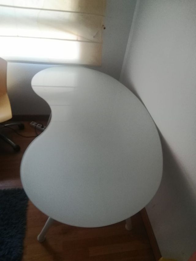 Mesa cristal oficina - blanca