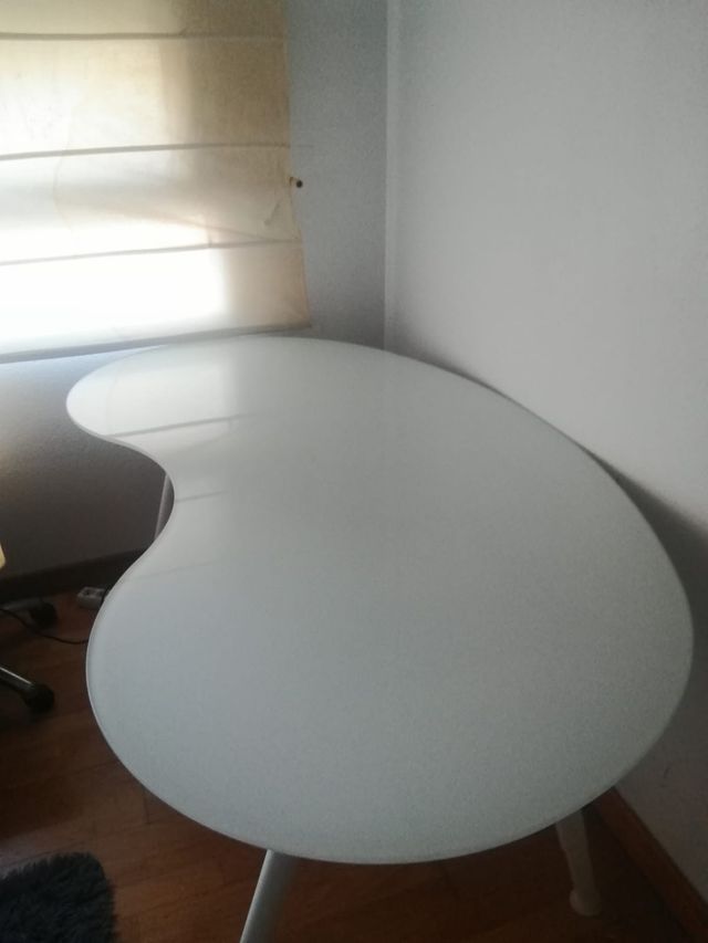 Mesa cristal oficina - blanca