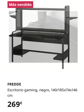 Scrivania da gioco IKEA FREDE nera