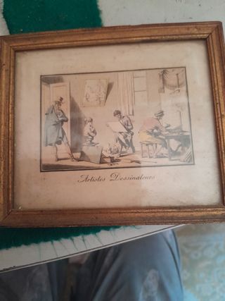 Antiguo cuadro Artistas Dibujantes