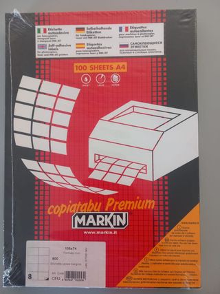 Etichette adesive Markin A4 - 100 fogli