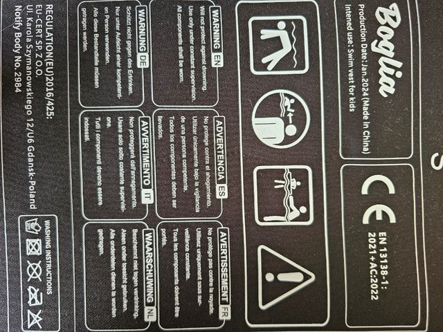 Chaleco flotador infantil Talla S