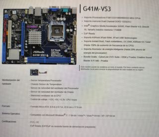 Placa base ASRock 775 + CPU Quad Core + 8GB RAM